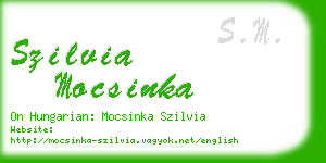 szilvia mocsinka business card